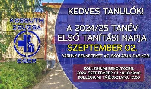 2024/25-ös tanévkezdés